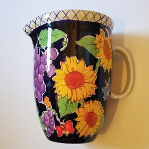 Retired 2003 Starbucks Tavolo III Barrista Summer Fruit Floral Ceramic Pitcher